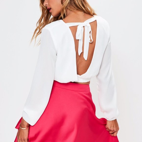 ♥️WHITE OPEN BACK TIE TOP♥️ - Picture 1 of 4